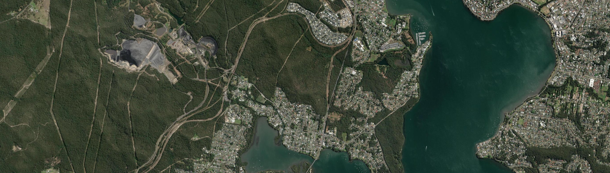 Aerial view of Fennell Bay, NSW