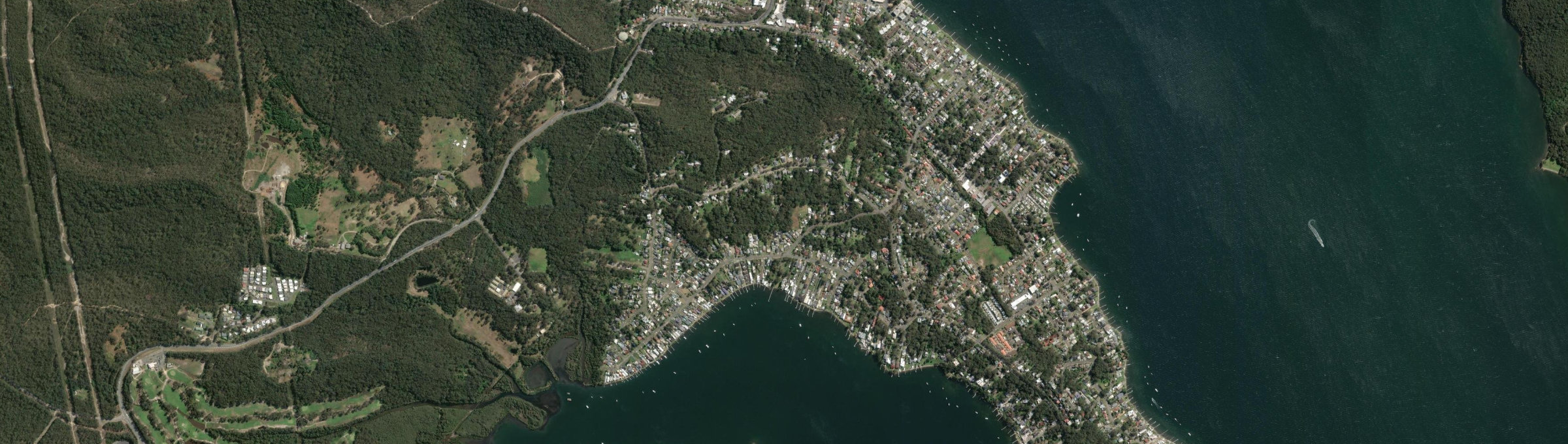 Aerial view of Kilaben Bay, NSW