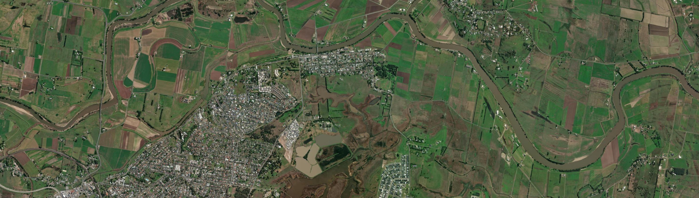 Aerial view of Morpeth, NSW