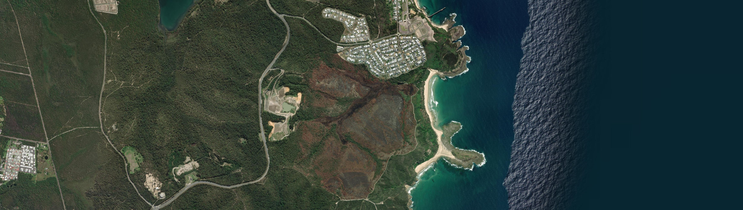 Aerial view of Moonee, NSW