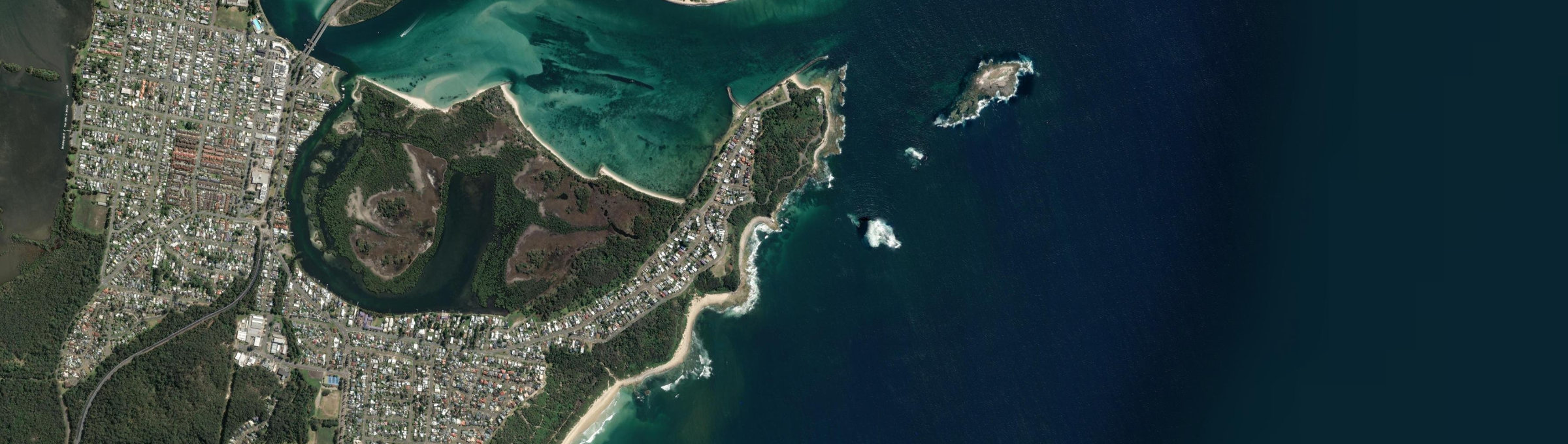 Aerial view of Swansea Heads, NSW