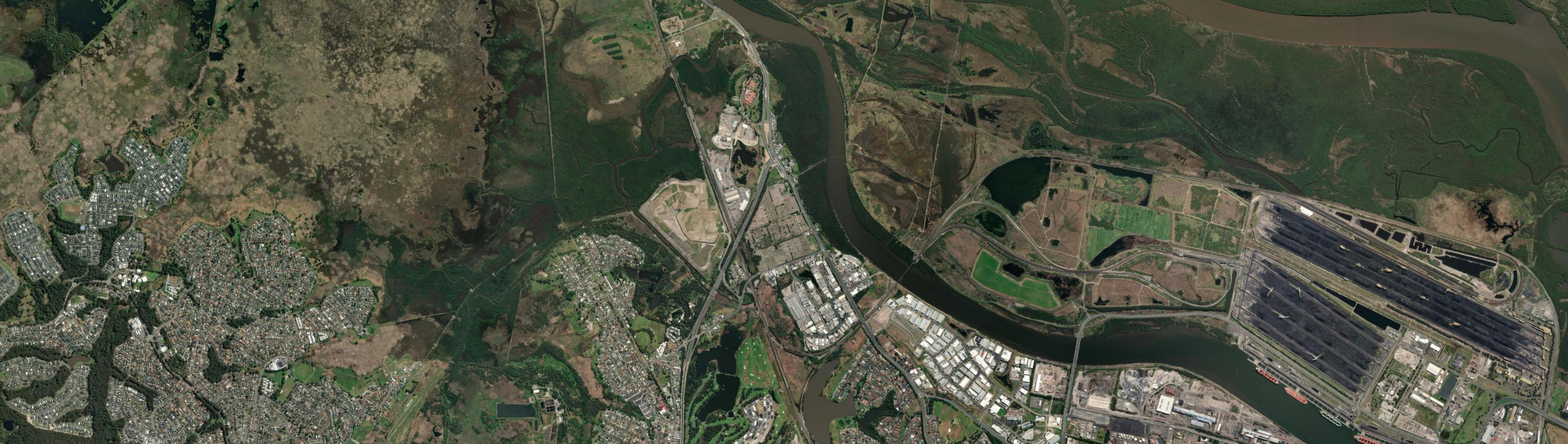 Aerial view of Sandgate (NSW), NSW