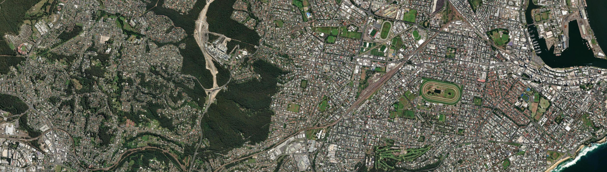Aerial view of New Lambton, NSW