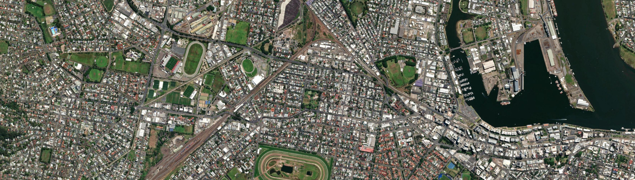 Aerial view of Hamilton (NSW), NSW