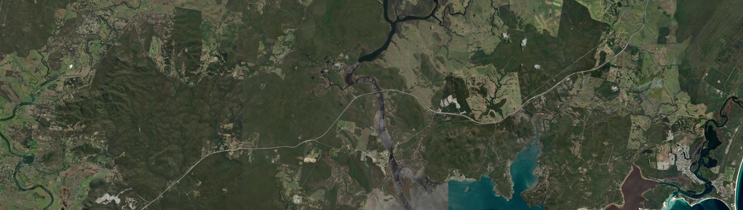 Aerial view of Karuah, NSW