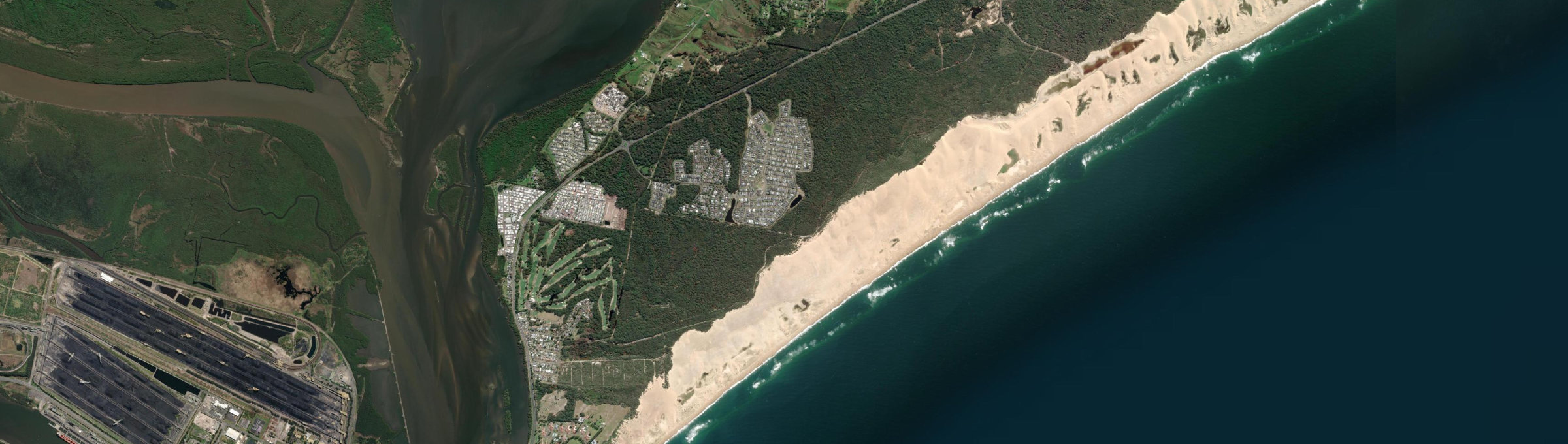 Aerial view of Fern Bay, NSW