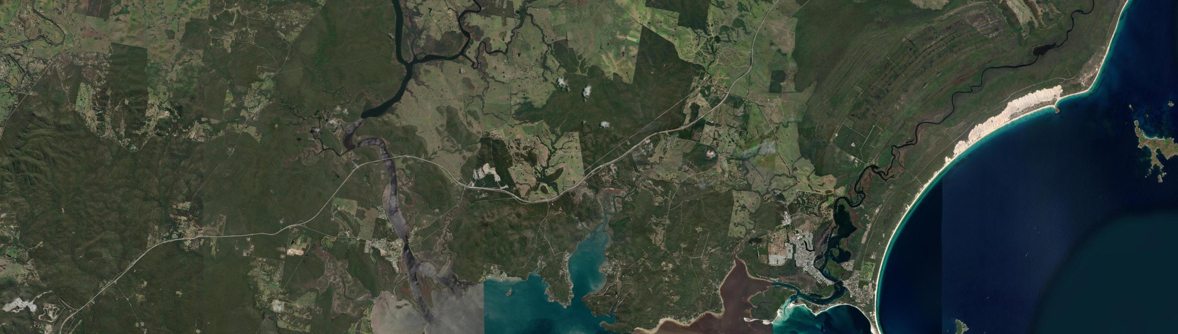 Aerial view of North Arm Cove, NSW