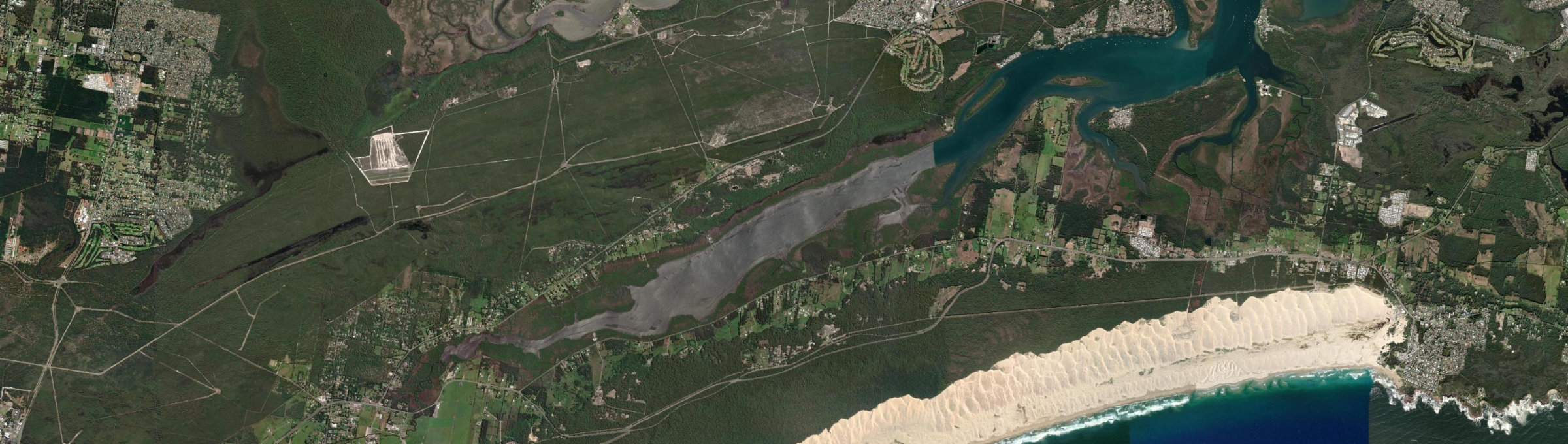 Aerial view of Tilligerry Creek, NSW