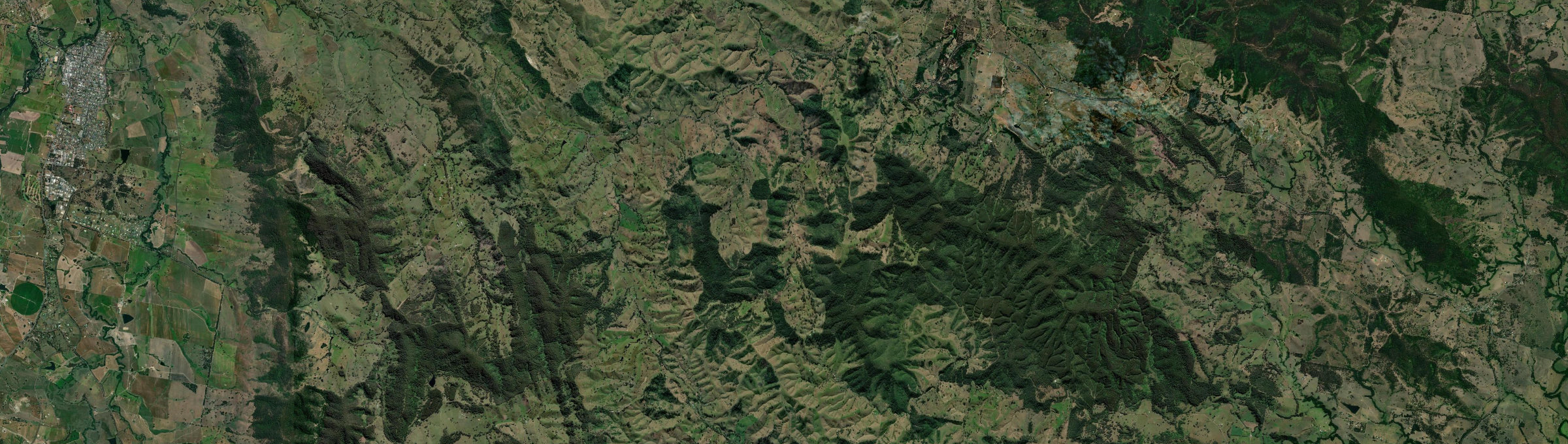 Aerial view of Titaatee Creek, NSW
