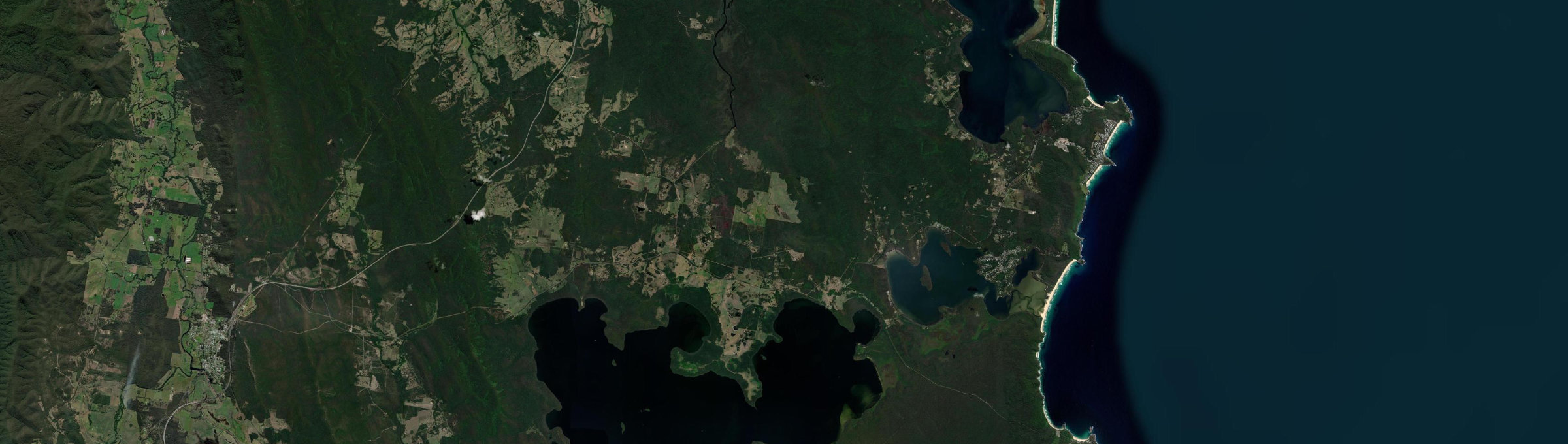 Aerial view of Bungwahl, NSW