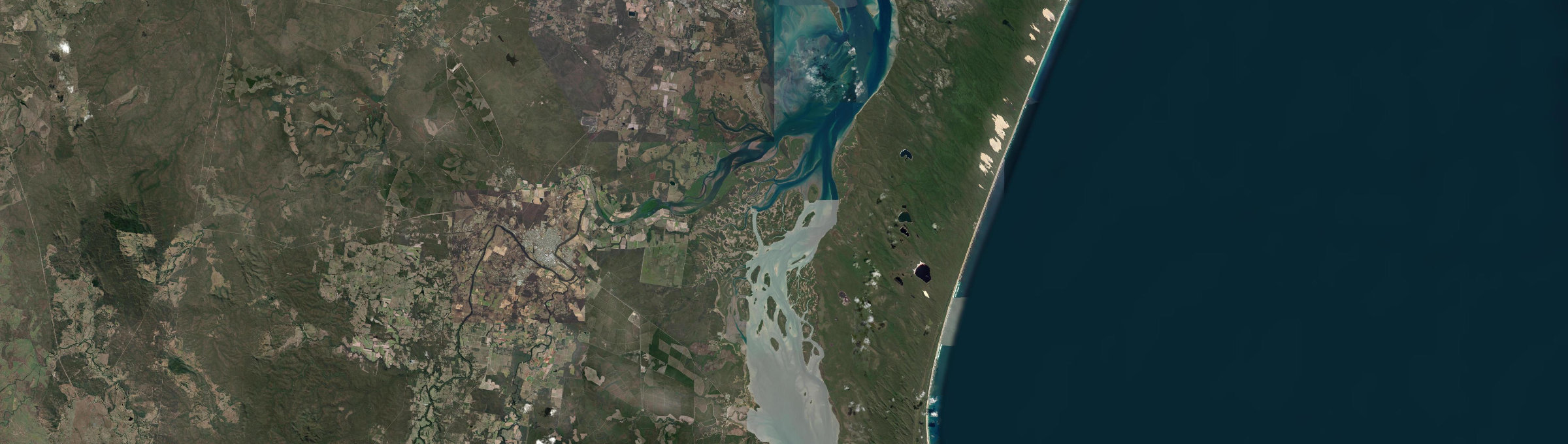 Aerial view of Great Sandy Strait, QLD