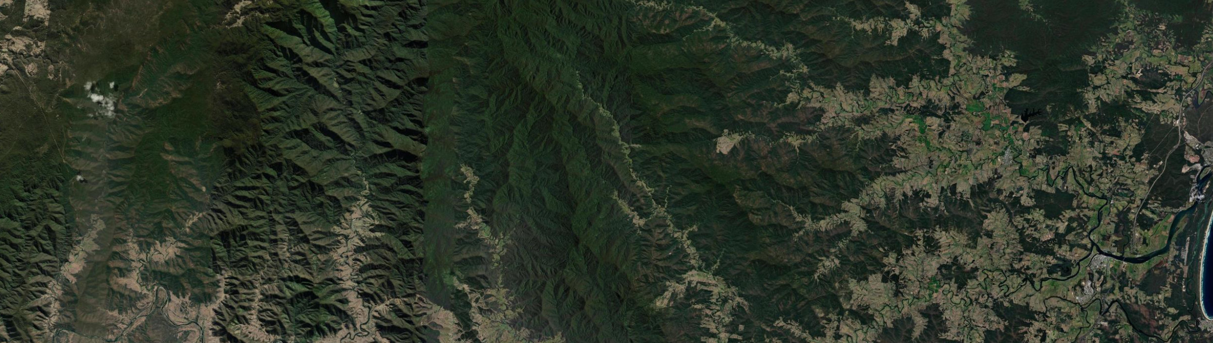 Aerial view of Thumb Creek, NSW