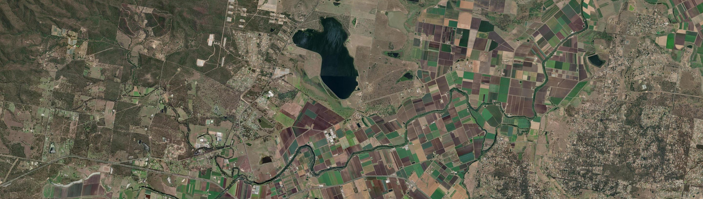 Aerial view of Lake Clarendon, QLD