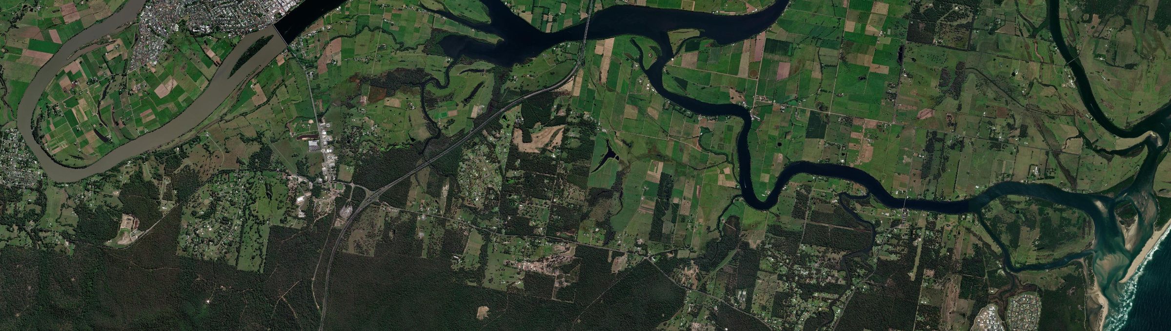 Aerial view of Pampoolah, NSW