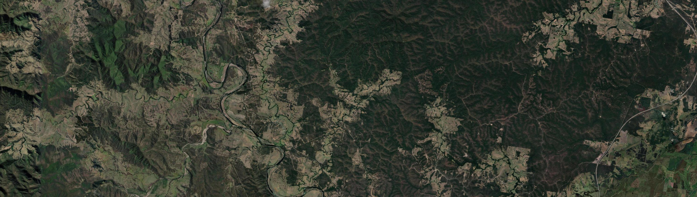 Aerial view of Mungay Creek, NSW