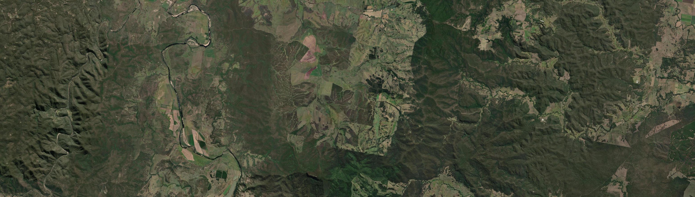 Aerial view of Deep Creek (Kyogle - NSW), NSW