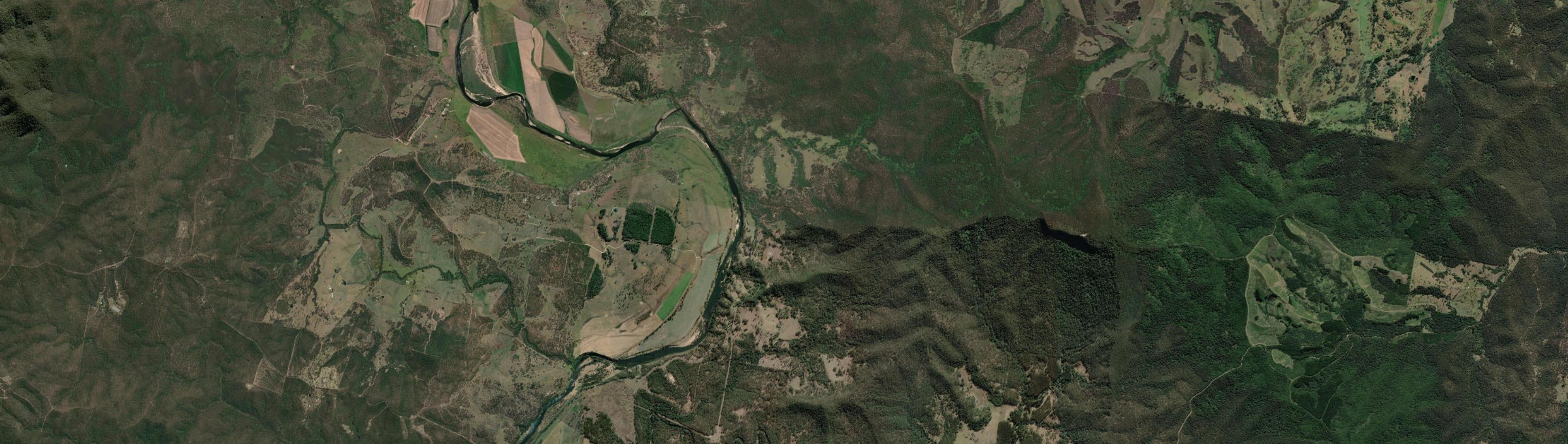 Aerial view of Louisa Creek, NSW