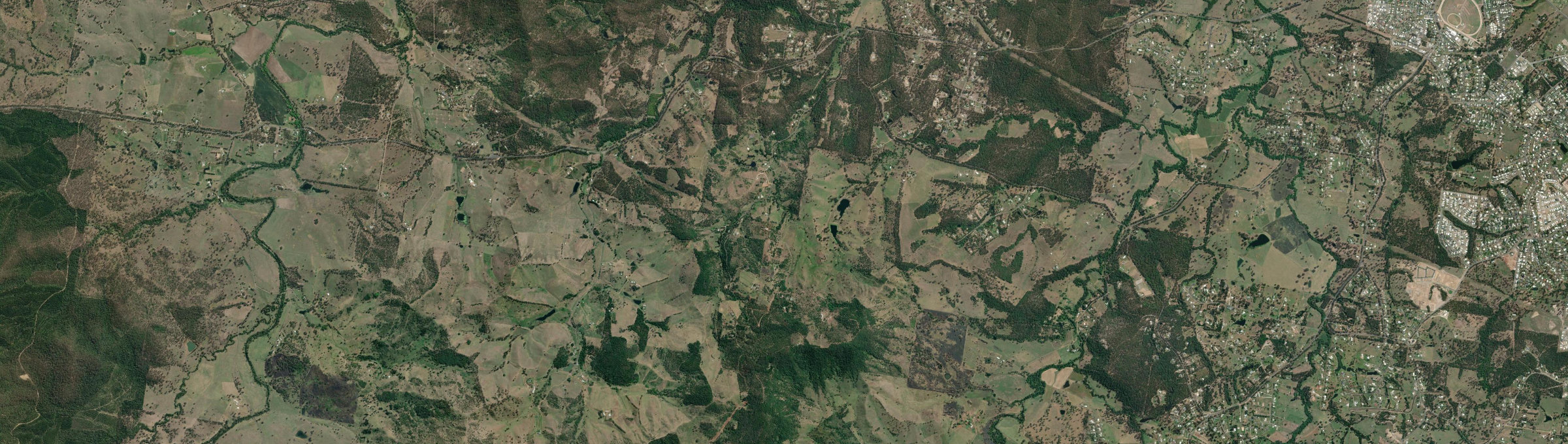 Aerial view of Scrubby Creek (Gympie - Qld), QLD