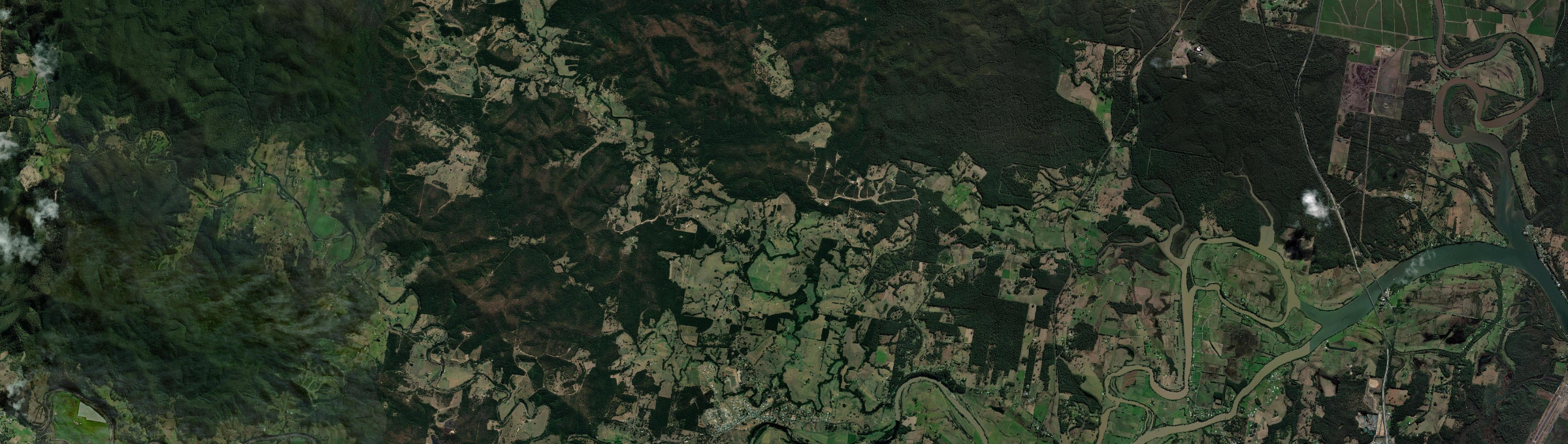 Aerial view of Mortons Creek, NSW