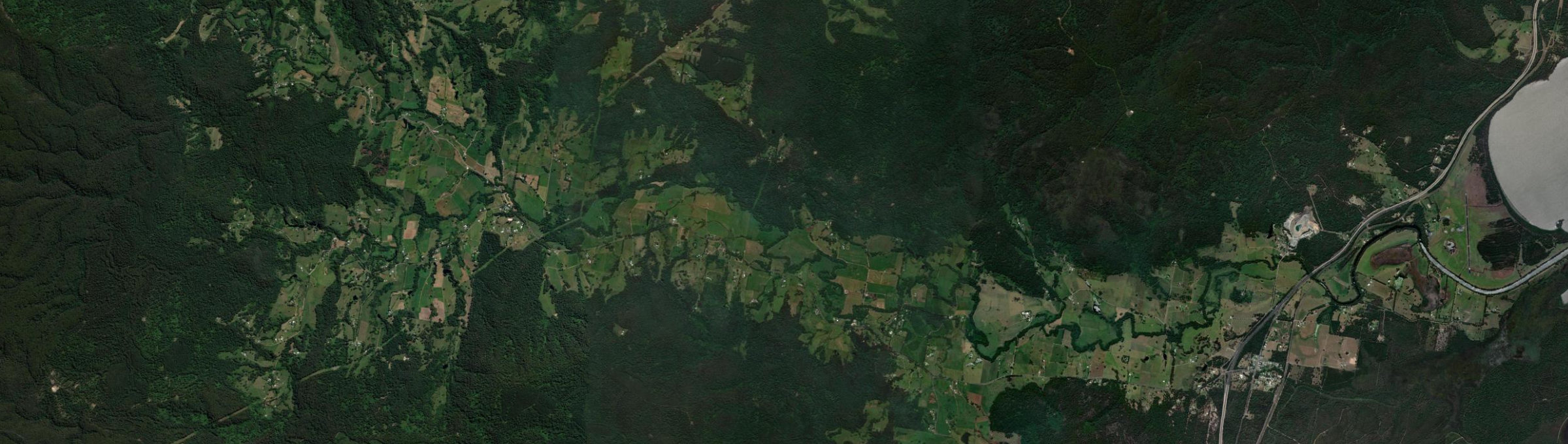 Aerial view of Stewarts River, NSW