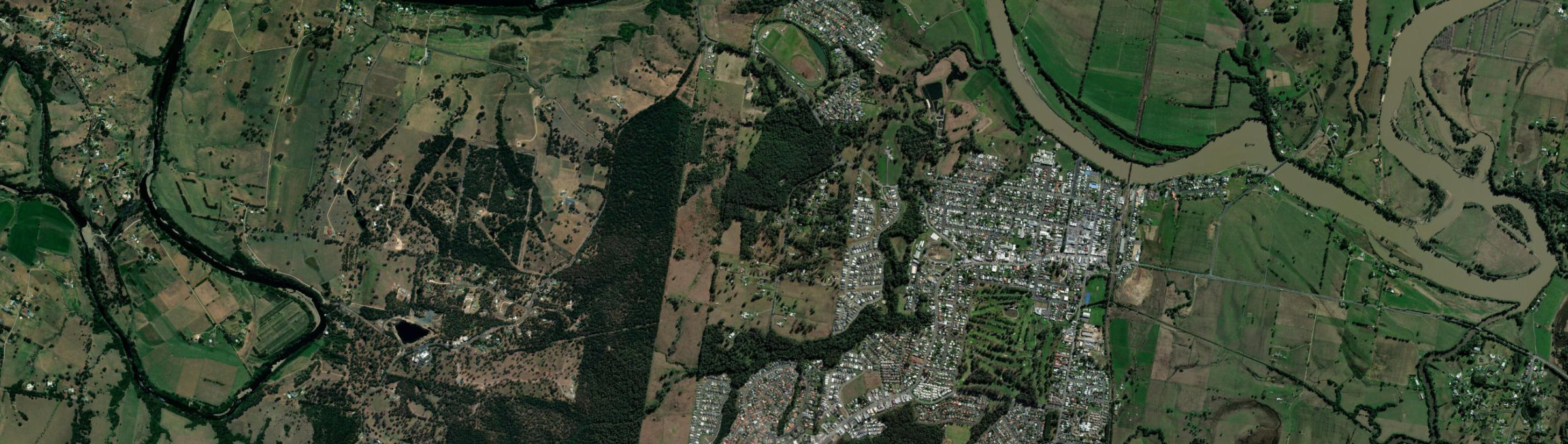 Aerial view of Yippin Creek, NSW