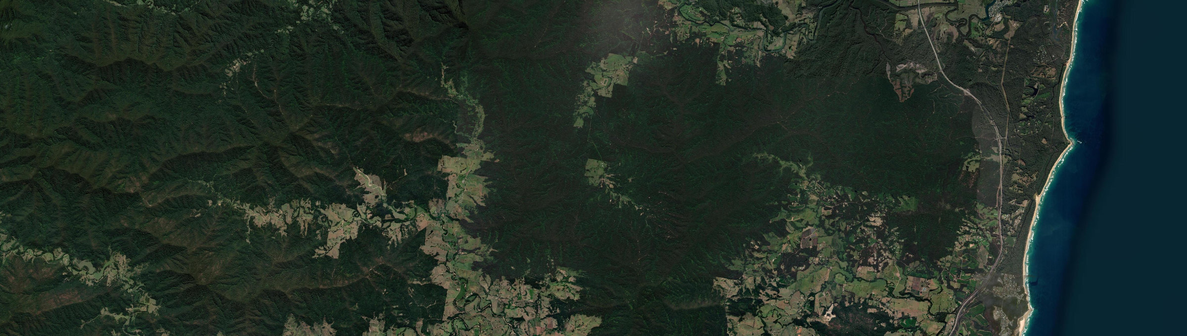 Aerial view of Spicketts Creek, NSW