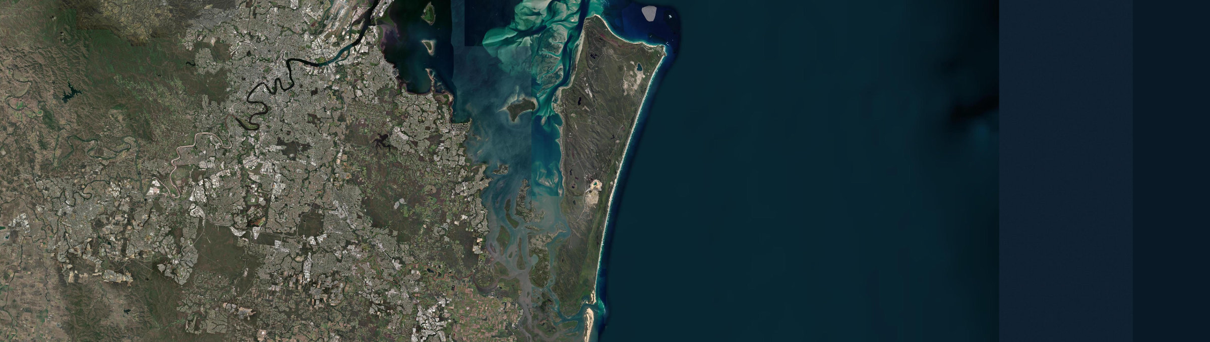 Aerial view of North Stradbroke Island, QLD