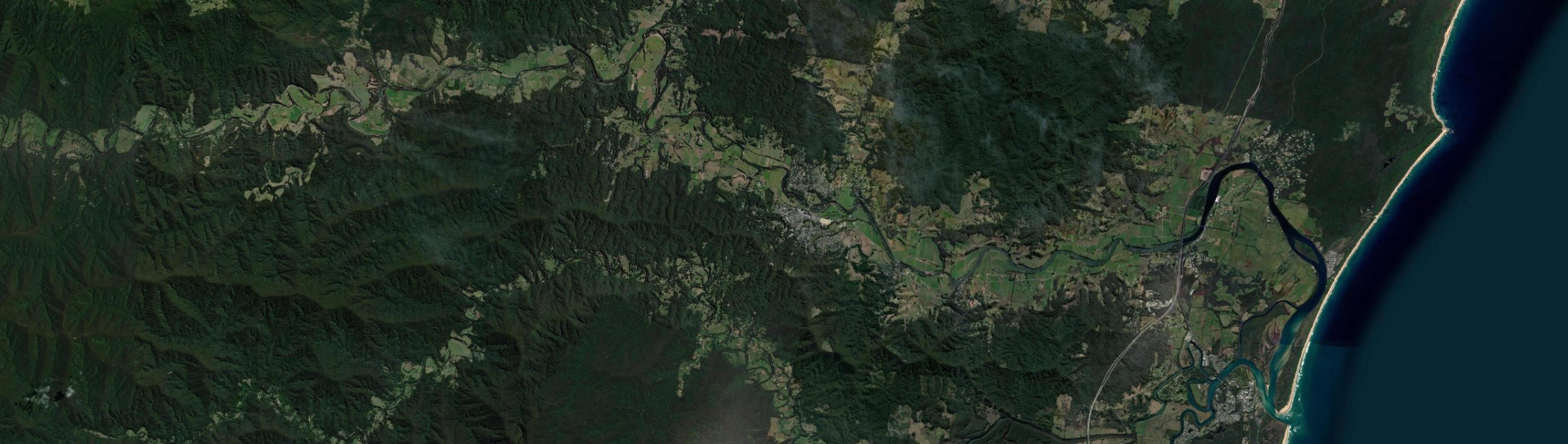 Aerial view of Bellingen, NSW