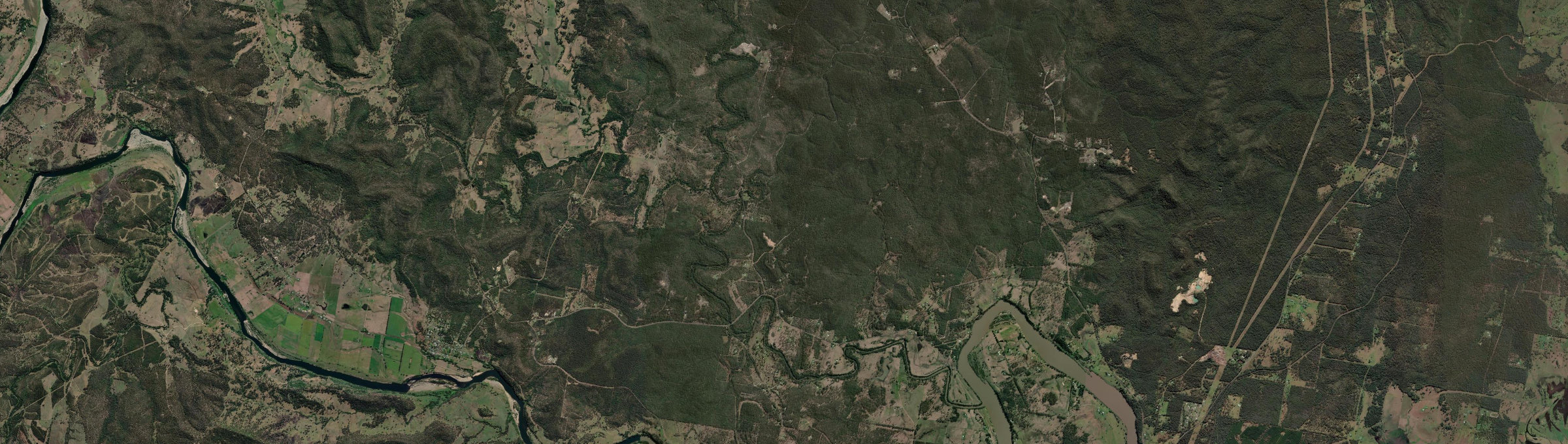 Aerial view of Whiteman Creek, NSW