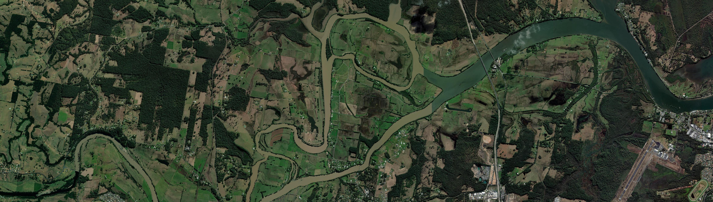 Aerial view of Rawdon Island, NSW