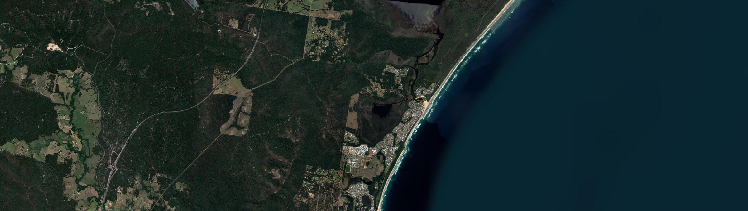 Aerial view of Lake Cathie, NSW