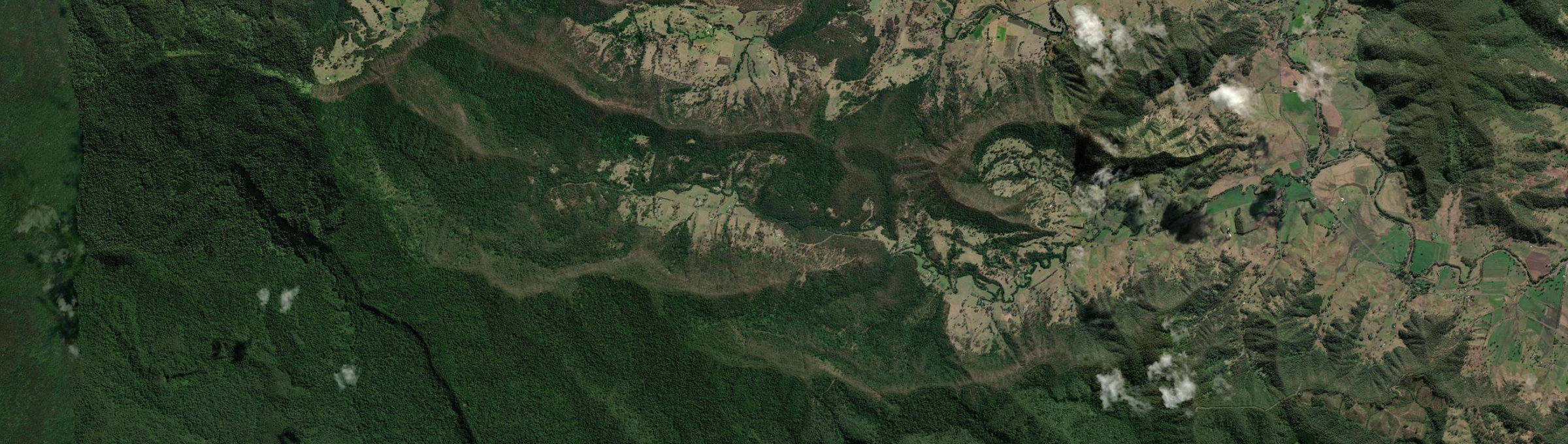 Aerial view of Roseberry Creek, NSW