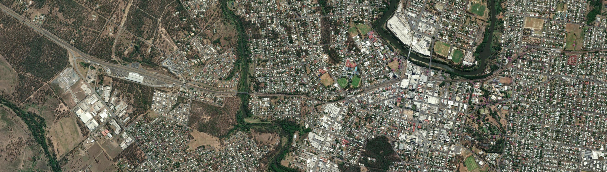 Aerial view of Sadliers Crossing, QLD