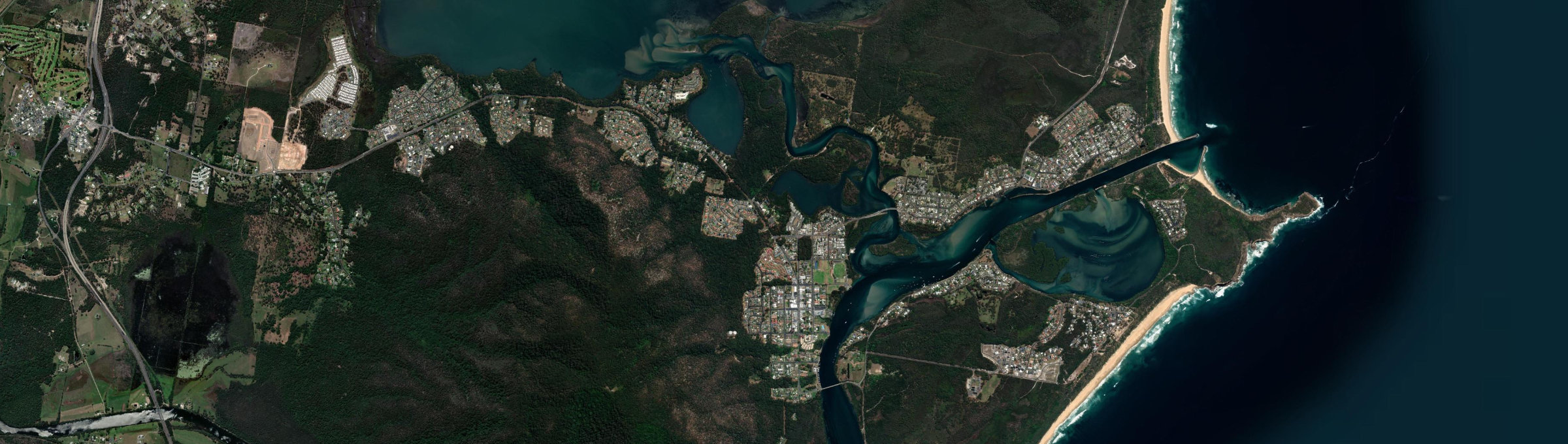 Aerial view of Laurieton, NSW