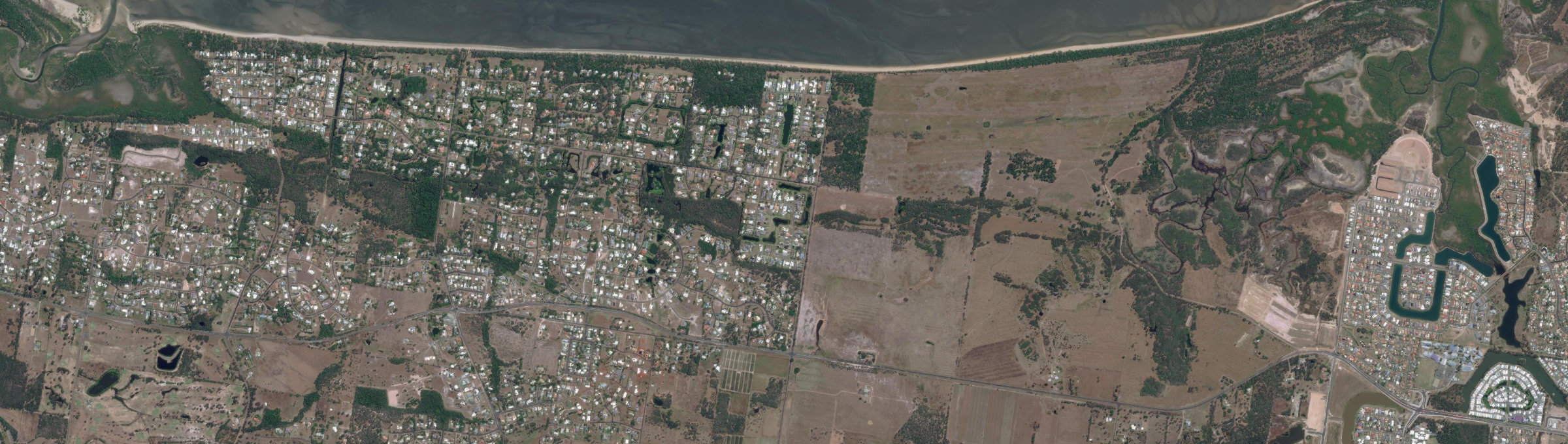 Aerial view of Dundowran Beach, QLD