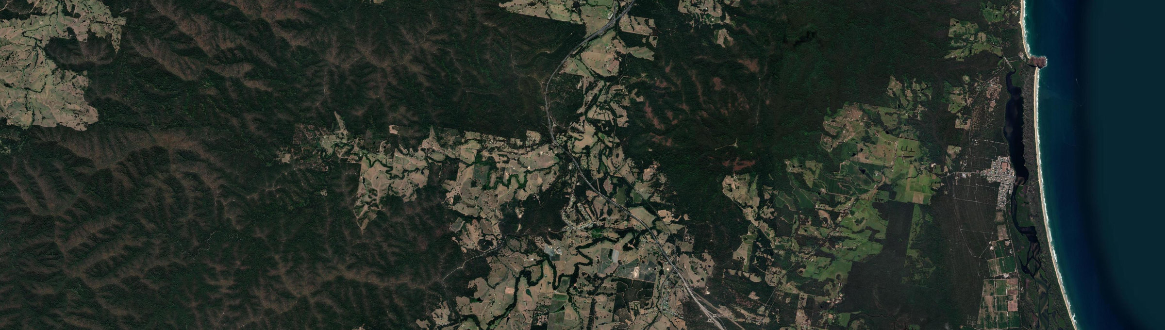 Aerial view of Eungai Creek, NSW