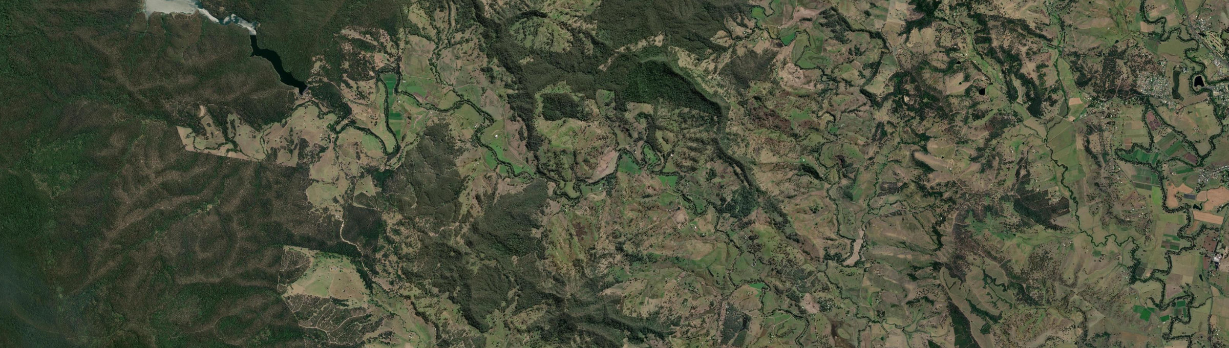 Aerial view of Iron Pot Creek, NSW