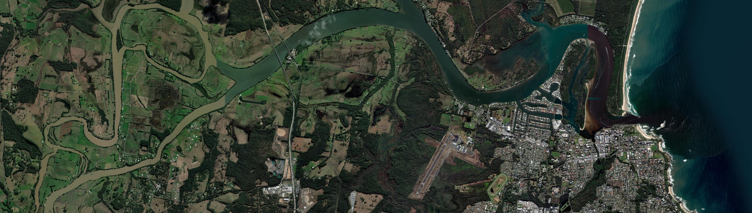 Aerial view of Fernbank Creek, NSW