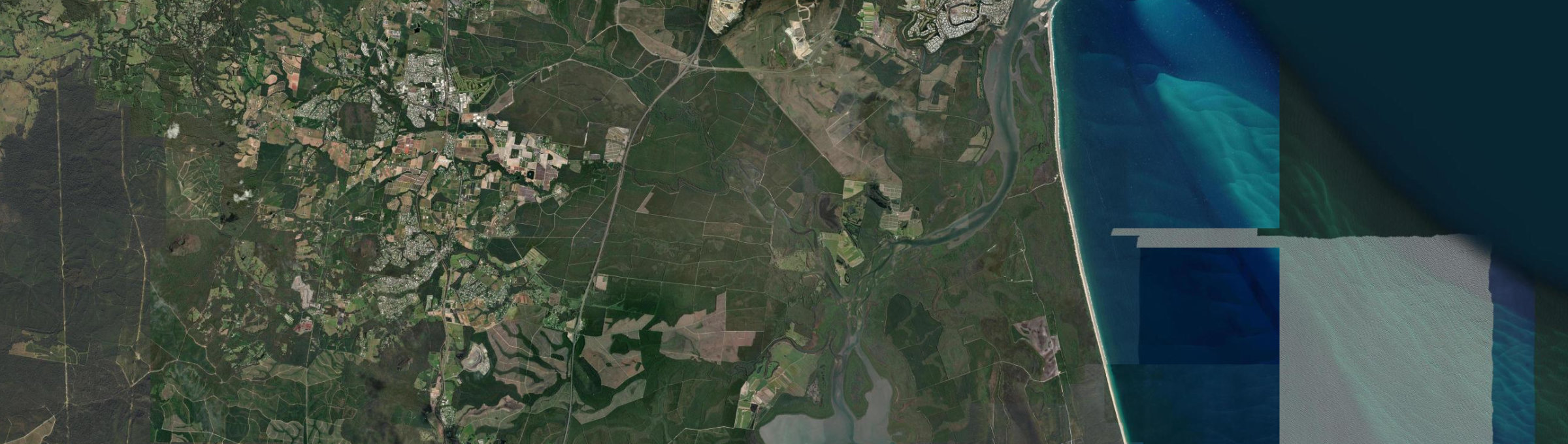 Aerial view of Coochin Creek, QLD