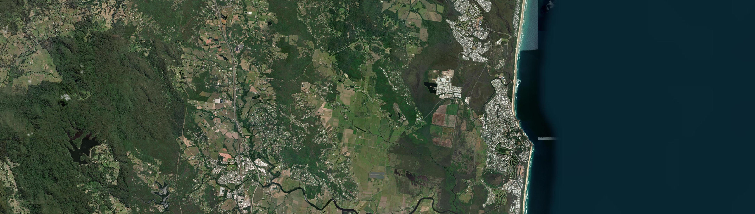 Aerial view of Yandina Creek, QLD