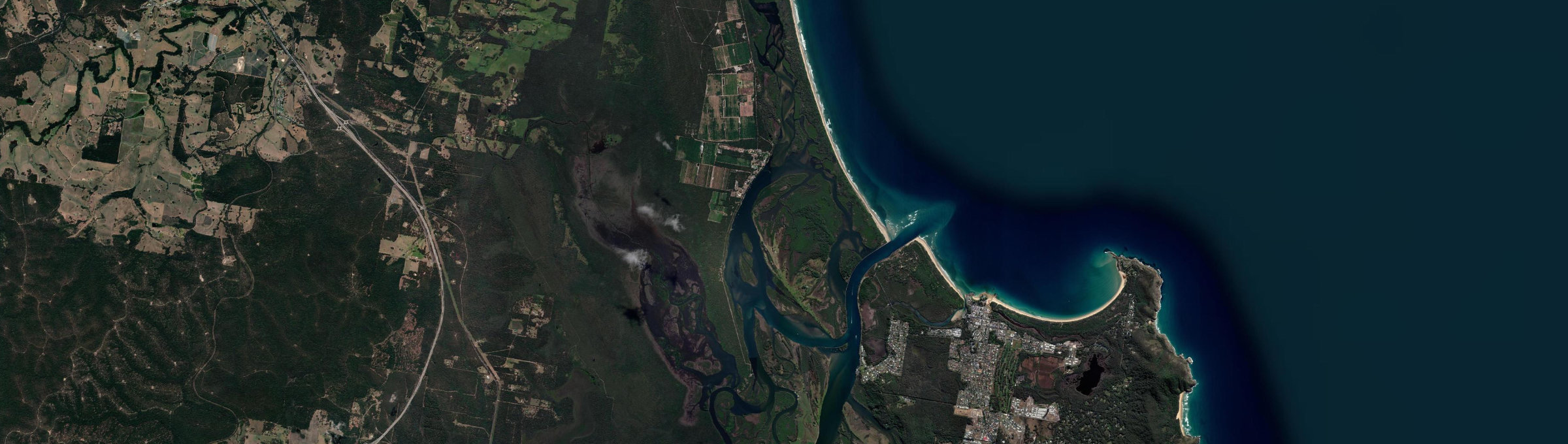 Aerial view of Fishermans Reach, NSW
