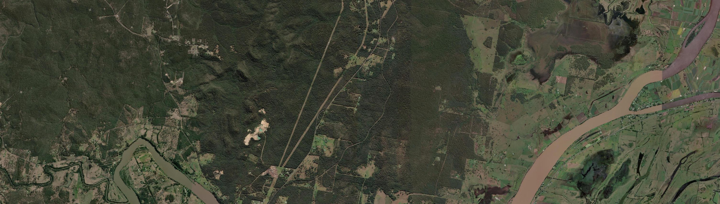 Aerial view of Warragai Creek, NSW