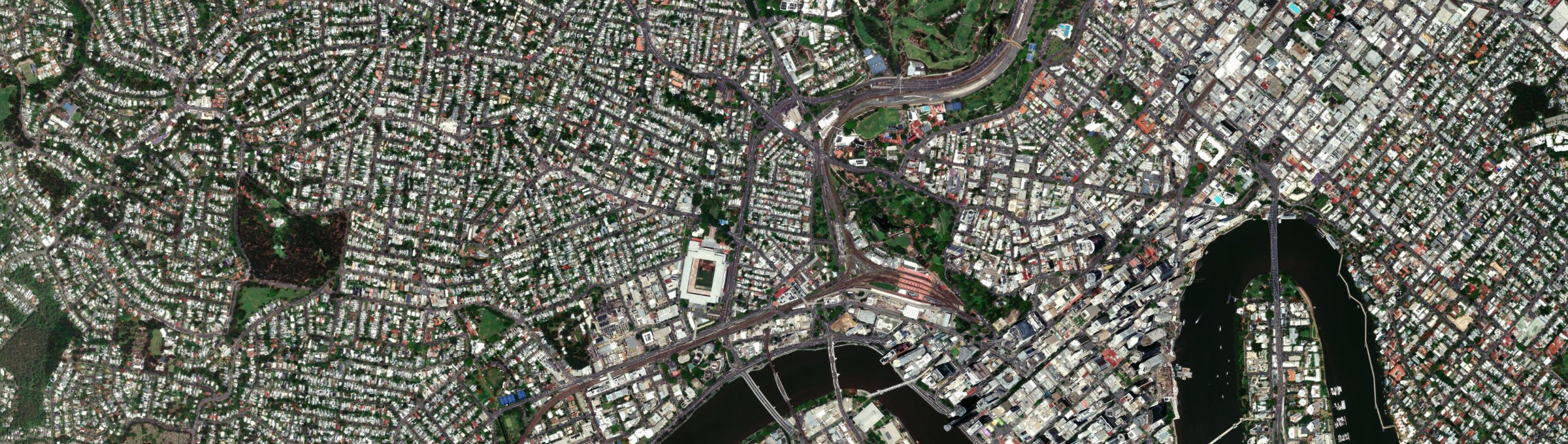 Aerial view of Petrie Terrace, QLD