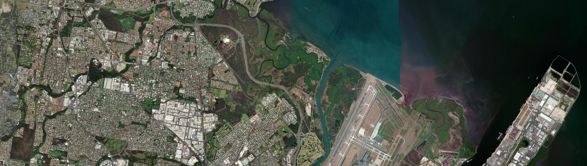 Aerial view of Nudgee Beach, QLD
