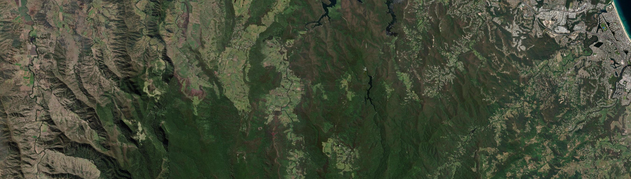 Aerial view of Numinbah Valley, QLD