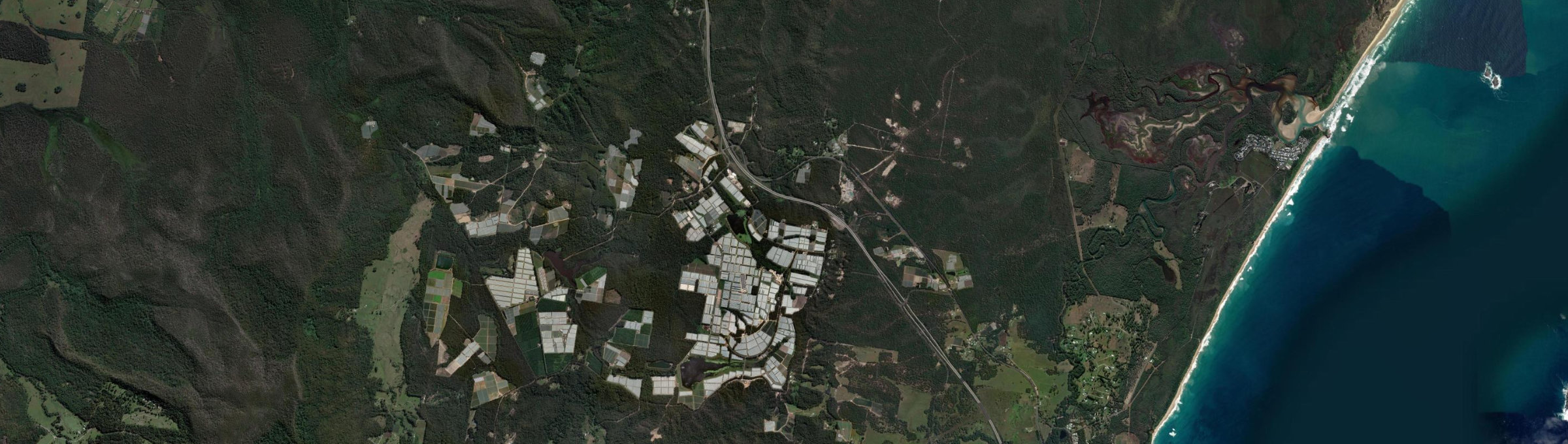 Aerial view of Dirty Creek, NSW