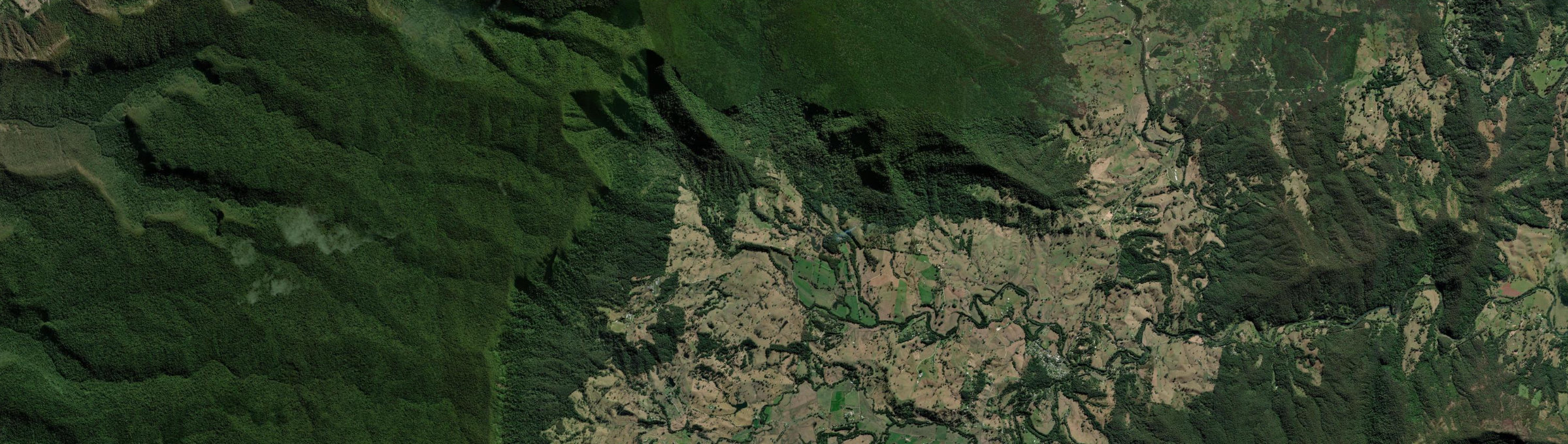Aerial view of Tyalgum Creek, NSW