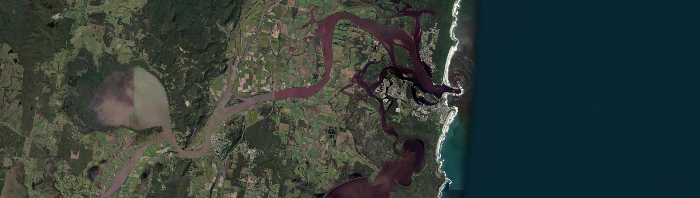 Aerial view of Palmers Island, NSW
