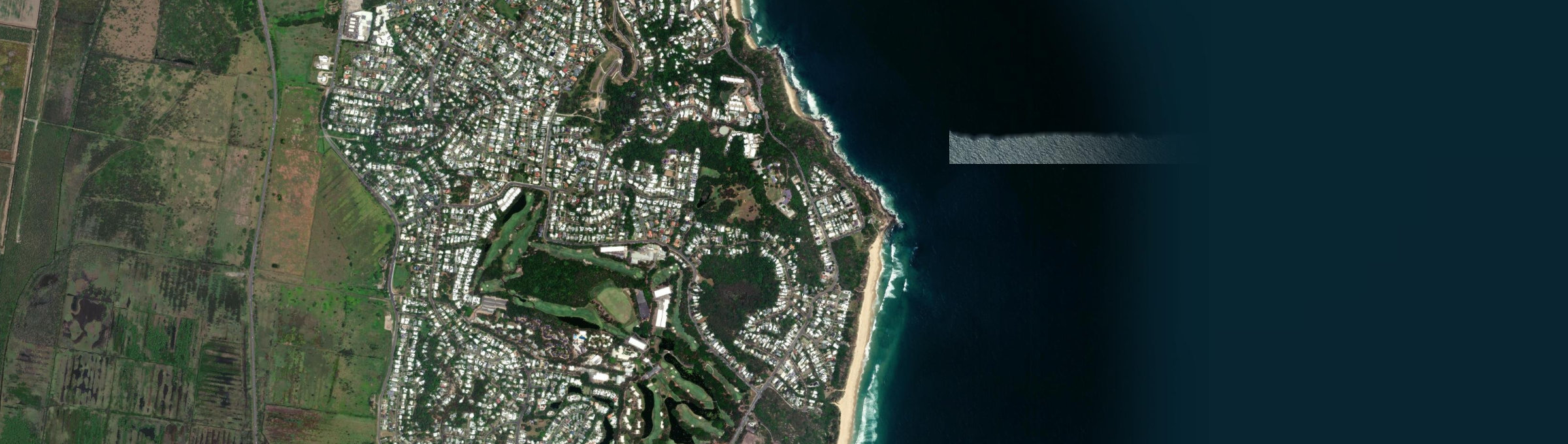 Aerial view of Point Arkwright, QLD