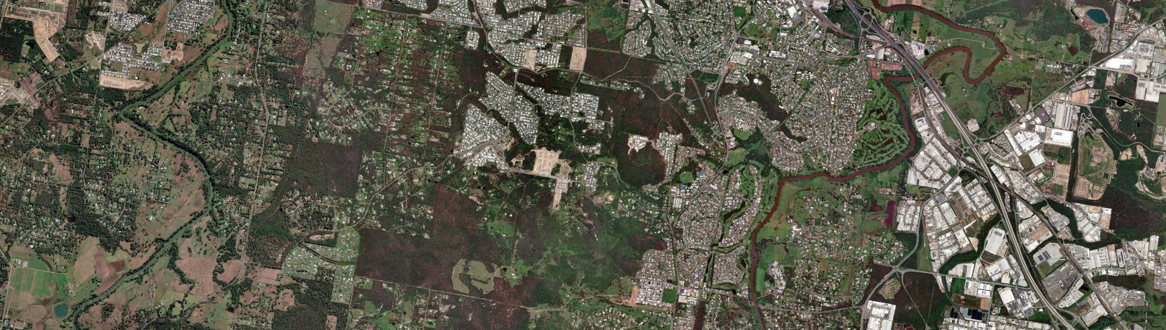Aerial view of Bahrs Scrub, QLD